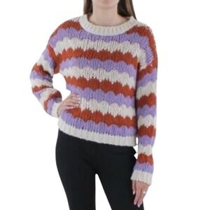 OWN IT Made in Italy Chunky Knit Striped Sweater Cozy Multicolor – Size S –‎ NWT